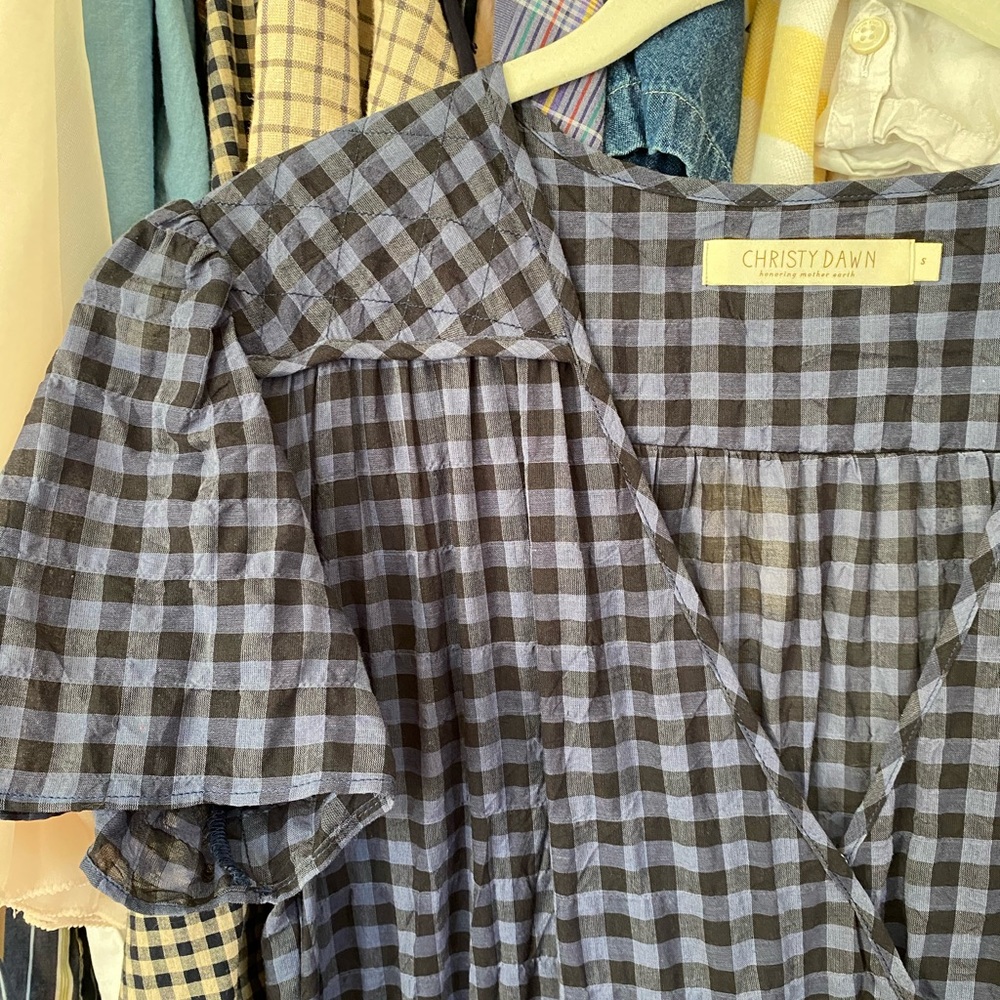 Blue and black gingham Christy Dawn, Dawn Dress. Size S. NWOT. Like new.